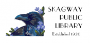 Skagway Public Library, Established 1920, raven logo
